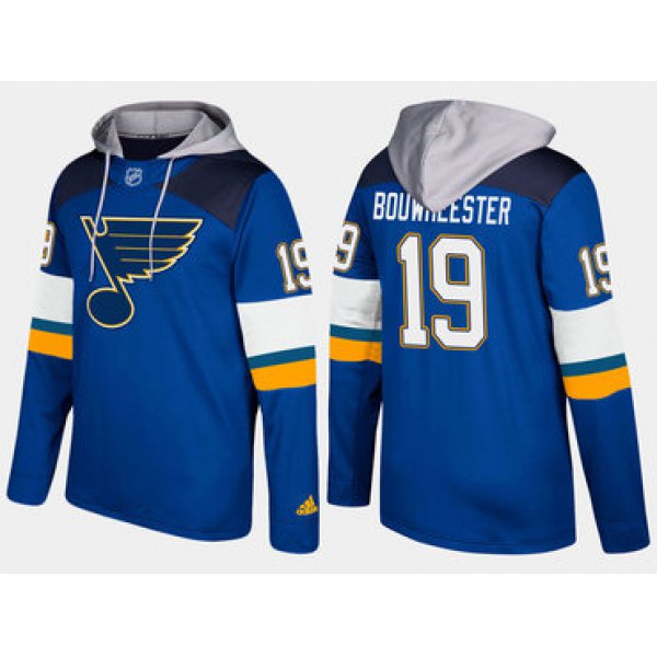 Adidas St. Louis Blues 19 Jay Bouwmeester Name And Number Blue Hoodie