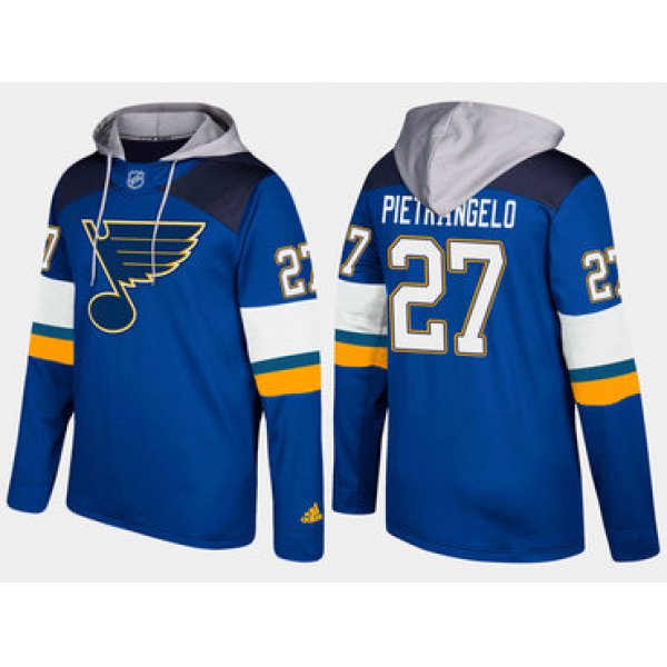 Adidas St. Louis Blues 27 Alex Pietrangelo Name And Number Blue Hoodie