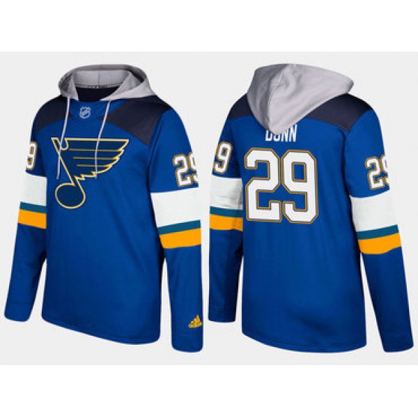 Adidas St. Louis Blues 29 Vince Dunn Name And Number Blue Hoodie