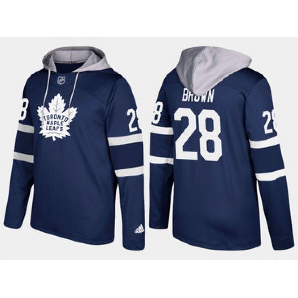 Adidas Toronto Maple Leafs 28 Connor Brown Name And Number Royal Hoodie