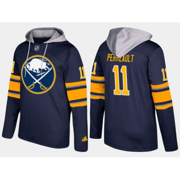 Adidas Buffalo Sabres 11 Gilbert Perreault Retired Blue Name And Number Hoodie