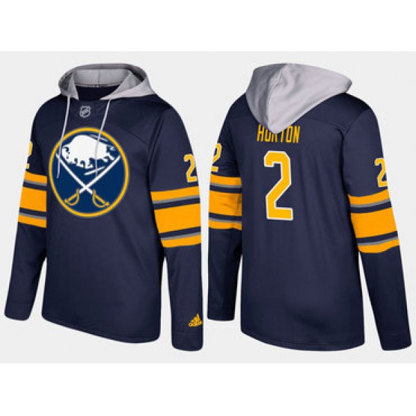 Adidas Buffalo Sabres 2 Tim Horton Retired Blue Name And Number Hoodie