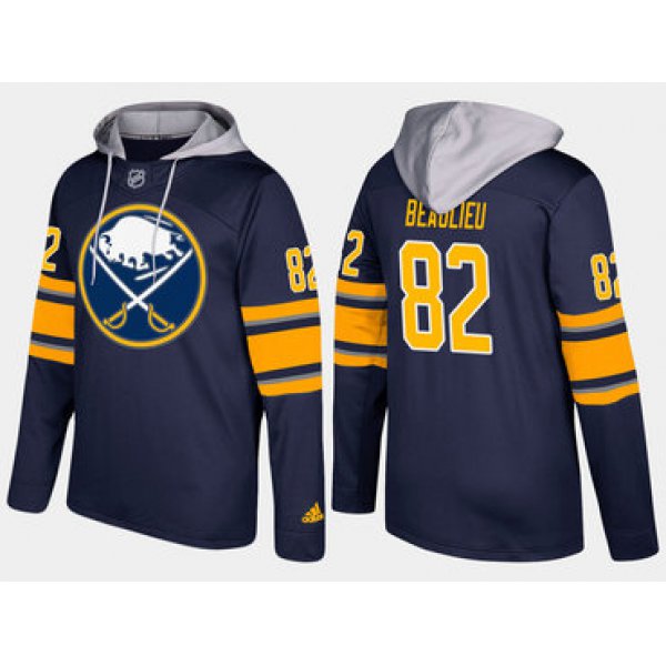 Adidas Buffalo Sabres 82 Nathan Beaulieu Name And Number Blue Hoodie