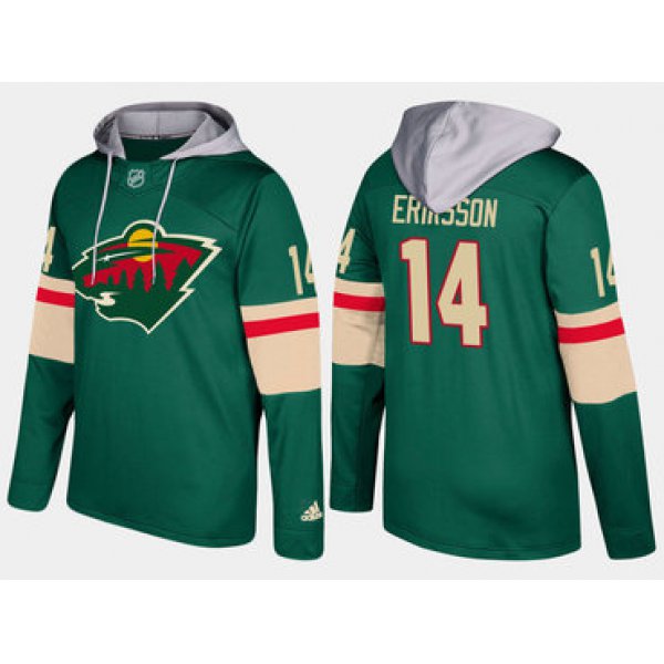 Adidas Minnesota Wild 14 Joel Eriksson Ek Name And Number Green Hoodie