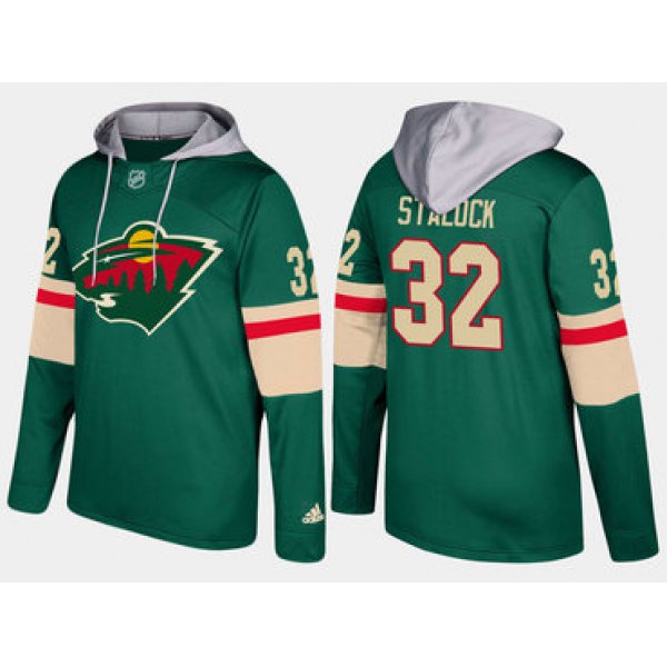 Adidas Minnesota Wild 32 Alex Stalock Name And Number Green Hoodie