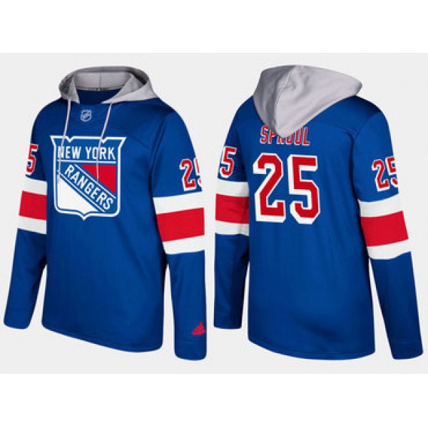 Adidas New York Rangers 25 Ryan Sproul Name And Number Blue Hoodie
