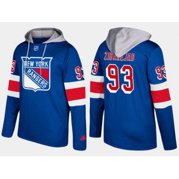 Adidas New York Rangers 93 Mika Zibanejad Name And Number Blue Hoodie