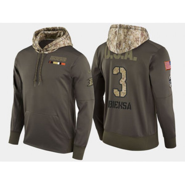 Nike Anaheim Ducks 3 Kevin Bieksa Olive Salute To Service Pullover Hoodie