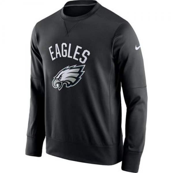 Men's Philadelphia Eagles Nike Black Sideline Circuit Performance Sweatshirt