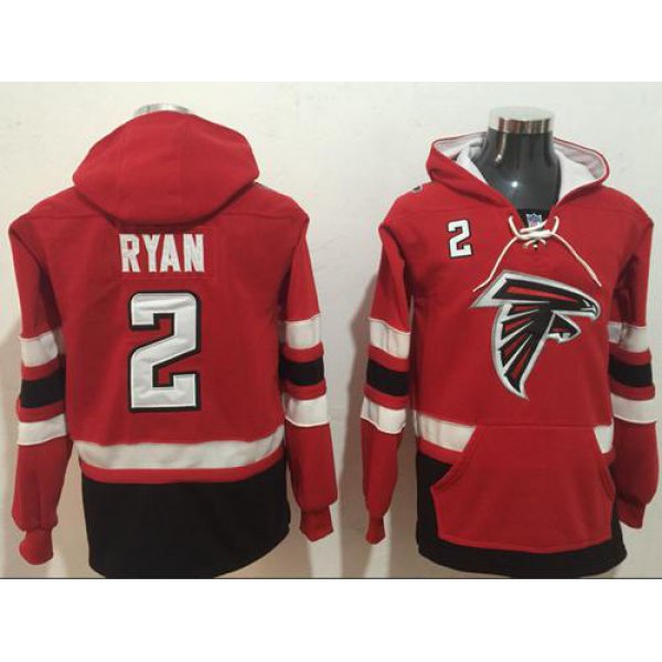 Nike Atlanta Falcons #2 Matt Ryan Red Black Name & Number Pullover NFL Hoodie