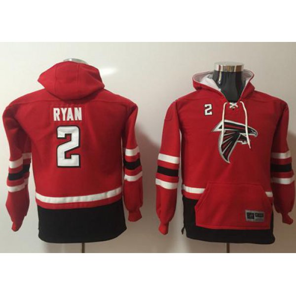 Nike Atlanta Falcons #2 Matt Ryan Red Youth Name & Number Pullover NFL Hoodie