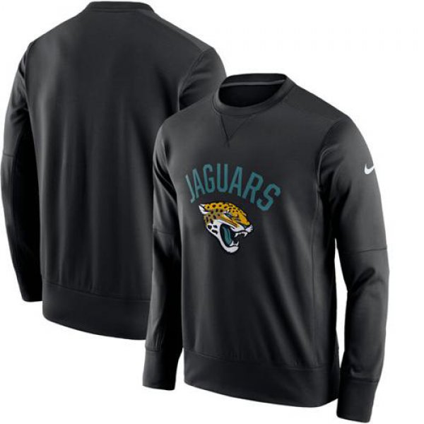 Men's Jacksonville Jaguars Nike Black Sideline Circuit Performance Sweatshirt