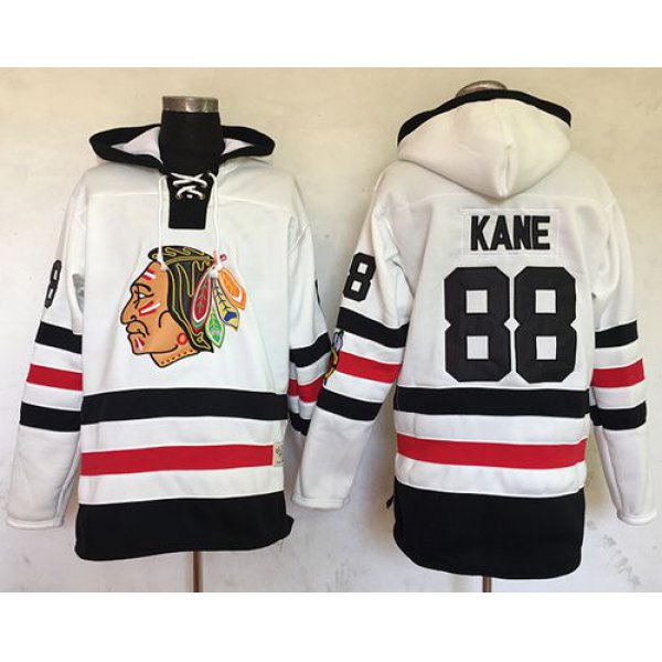 Blackhawks #88 Patrick Kane White Sawyer Hooded Sweatshirt 2017 Winter Classic Stitched NHL Jersey