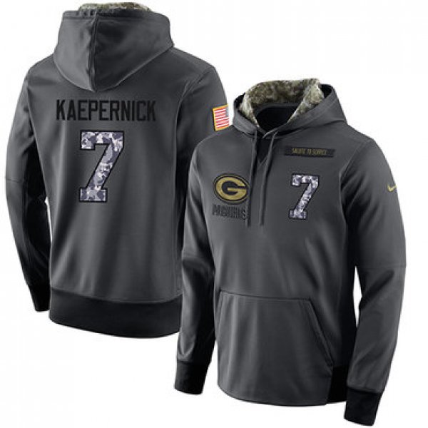 NFL Men's Nike San Francisco 49ers #7 Colin Kaepernick Stitched Black Anthracite Salute to Service Player Performance Hoodie