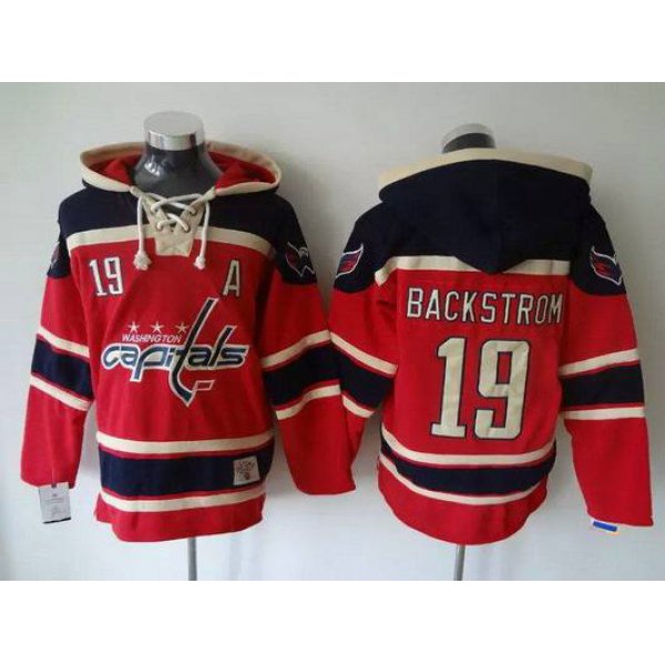 Washington Capitals #19 Nicklas Backstrom Red Sawyer Hooded Sweatshirt Stitched NHL jersey