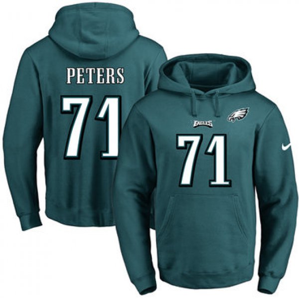 Nike Eagles #71 Jason Peters Midnight Green Name & Number Pullover NFL Hoodie