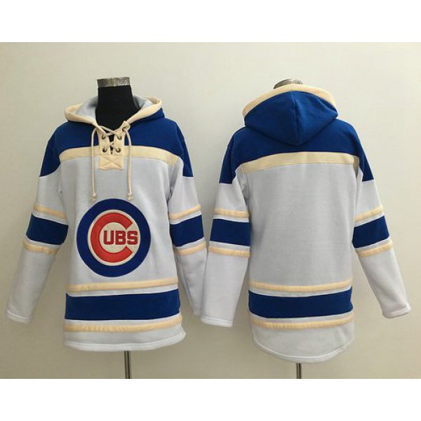 Men's Chicago Cubs Blank White Baseball MLB Hoodie