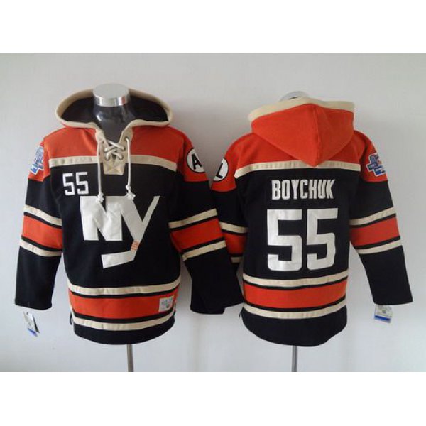 Men's New York Islanders #55 Johnny Boychuk Old Time Hockey 2015 Black Hoodie
