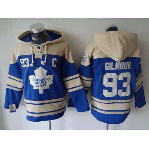 Men's Toronto Maple Leafs #93 Doug Gilmour Old Time Hockey Light Blue Hoodie