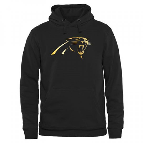NFL Carolina Panthers Men's Pro Line Black Gold Collection Pullover Hoodies Hoody