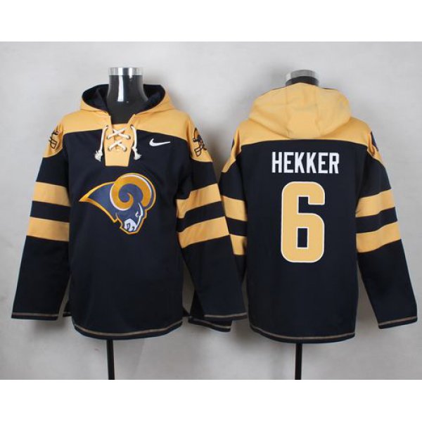 Nike Rams #6 Johnny Hekker Navy Blue Player Pullover NFL Hoodie