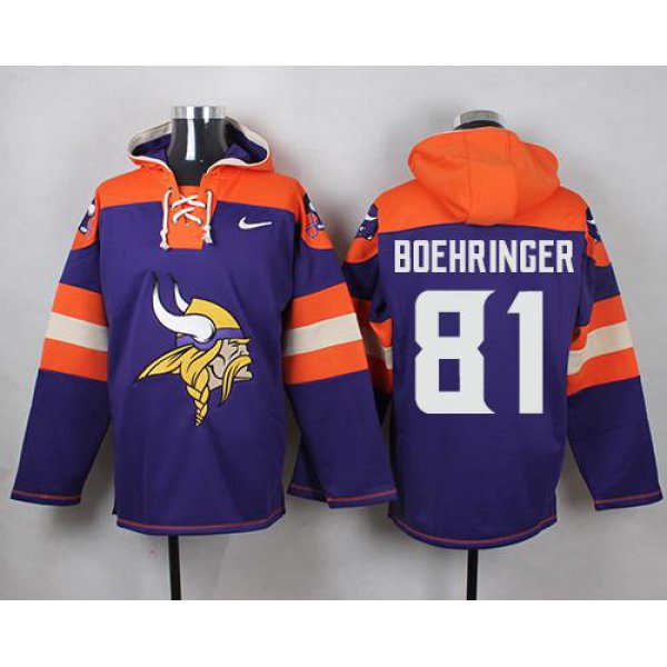 Nike Vikings #81 Moritz Boehringer Purple Player Pullover NFL Hoodie