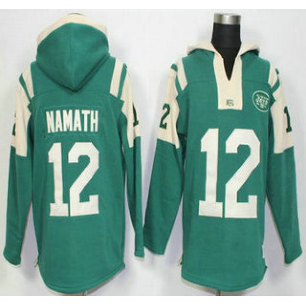 Men's New York Jets #12 Joe Namath Green Retired Player 2015 NFL Hoodie
