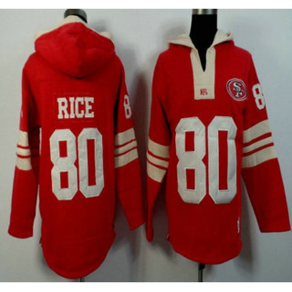 Men's San Francisco 49ers #80 Jerry Rice Red Team Color Team Color 2015 NFL Hoody