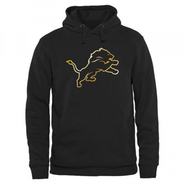 NFL Detroit Lions Men's Pro Line Black Gold Collection Pullover Hoodies Hoody