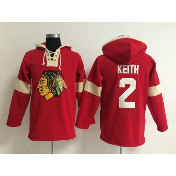 2014 Old Time Hockey Chicago Blackhawks #2 Duncan Keith Red Hoodie