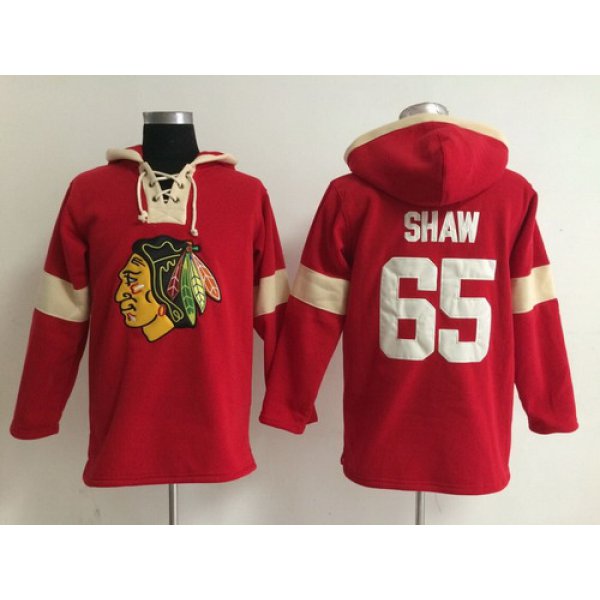 2014 Old Time Hockey Chicago Blackhawks #65 Andrew Shaw Red Hoodie