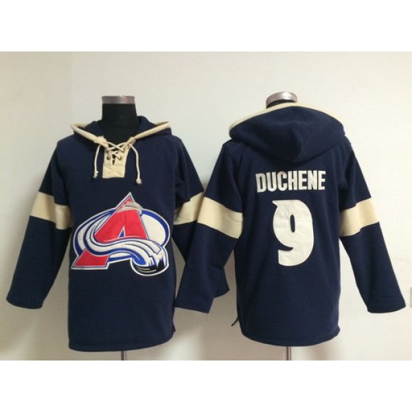 2014 Old Time Hockey Colorado Avalanche #9 Matt Duchene Navy Blue Hoodie