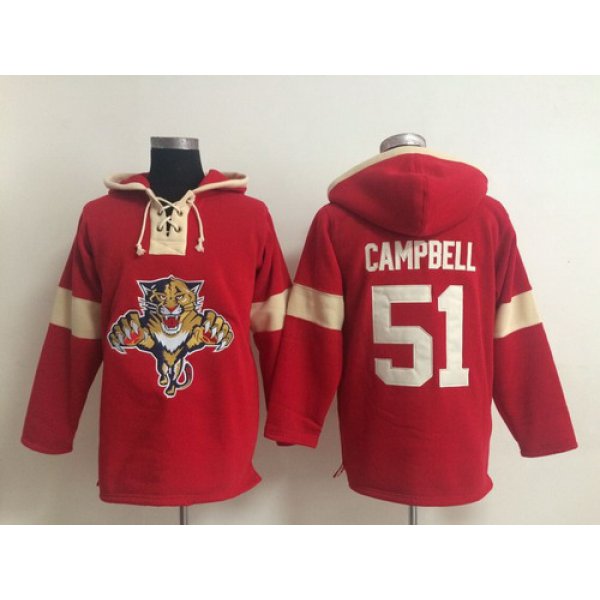 2014 Old Time Hockey Florida Panthers #51 Brian Campbell Red Hoodie