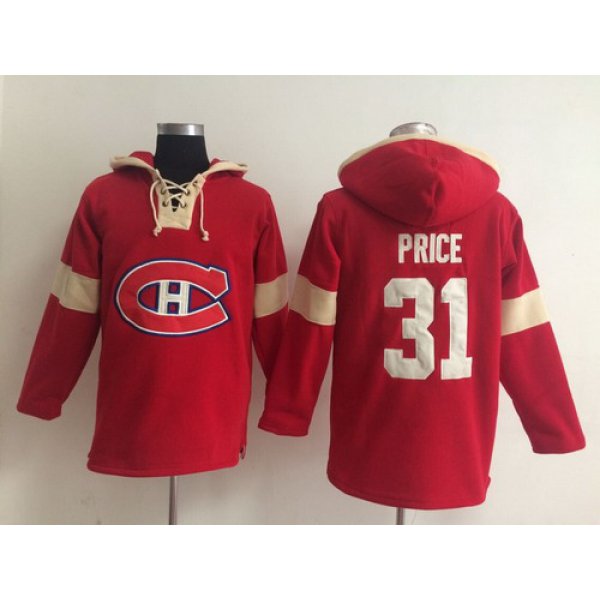 2014 Old Time Hockey Montreal Canadiens #31 Carey Price Red Hoodie