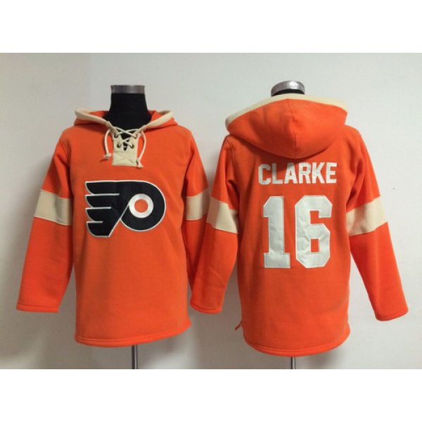 2014 Old Time Hockey Philadelphia Flyers #16 Bobby Clarke Orange Hoodie