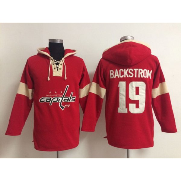 2014 Old Time Hockey Washington Capitals #19 Nicklas Backstrom Red Hoodie