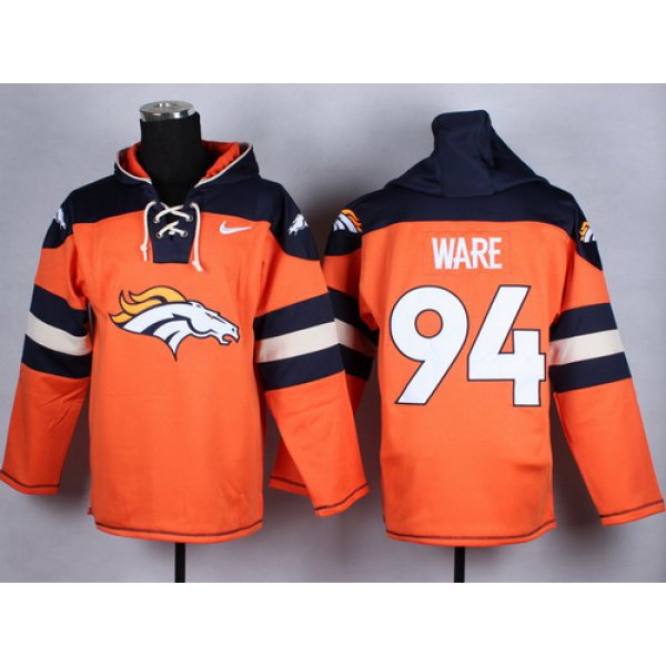 Nike Denver Broncos #94 DeMarcus Ware 2014 Orange Hoodie