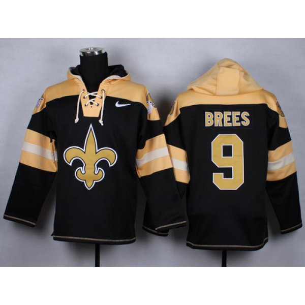 Nike New Orleans Saints #9 Drew Brees 2014 Black Hoodie
