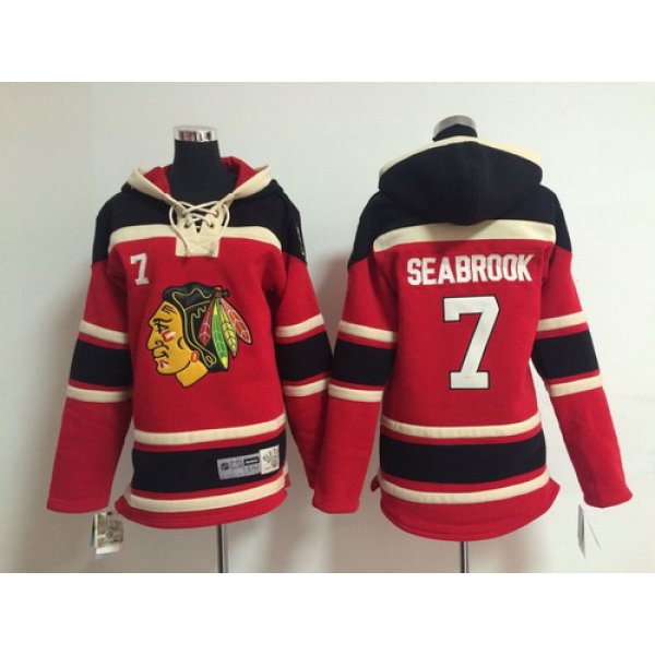 Old Time Hockey Chicago Blackhawks #7 Brent Seabrook Red Kids Hoodie