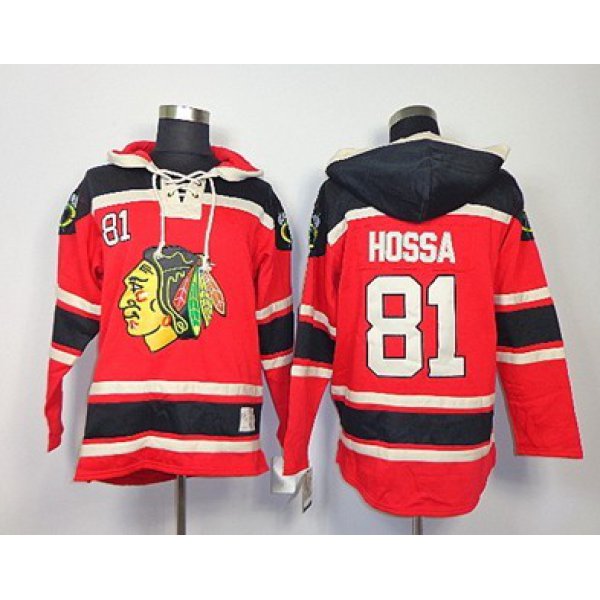 Old Time Hockey Chicago Blackhawks #81 Marian Hossa Red Hoodie