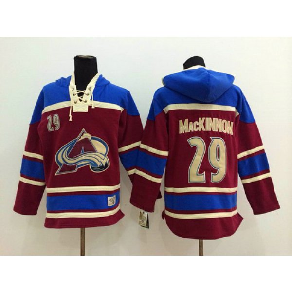 Old Time Hockey Colorado Avalanche #29 Nathan MacKinnon Red Hoodie