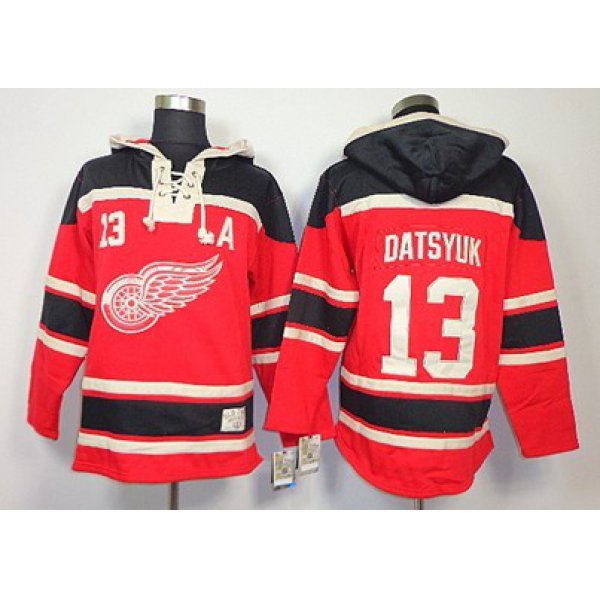 Old Time Hockey Detroit Red Wings #13 Pavel Datsyuk Red Hoodie