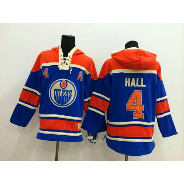 Old Time Hockey Edmonton Oilers #4 Taylor Hall Royal Blue Hoodie