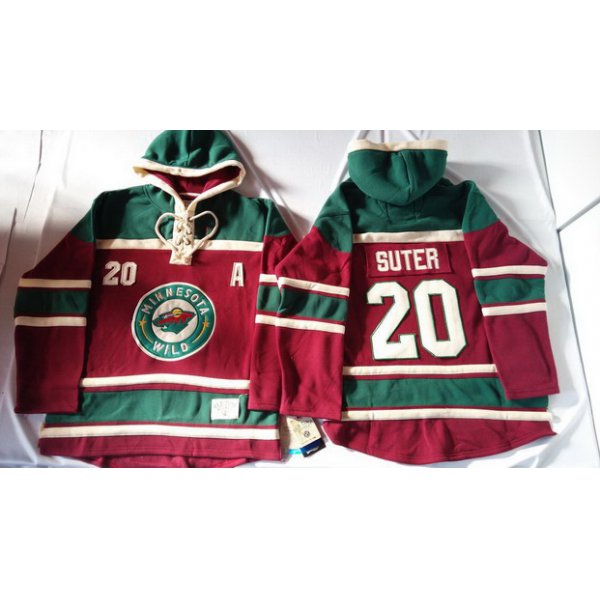 Old Time Hockey Minnesota Wild #20 Ryan Suter Red Hoodie