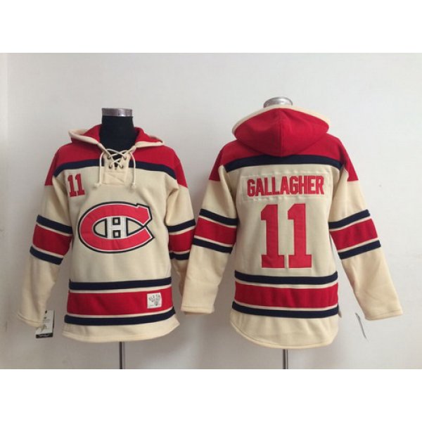 Old Time Hockey Montreal Canadiens #11 Brendan Gallagher Cream Hoodie