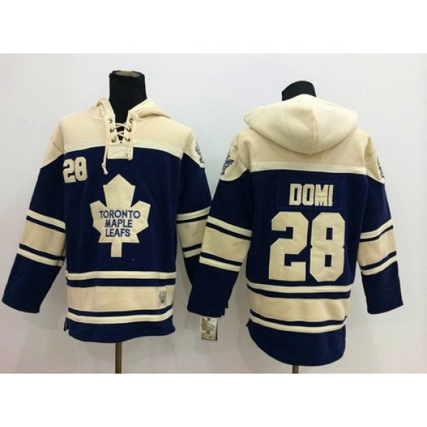 Old Time Hockey Toronto Maple Leafs #28 Tie Domi Navy Blue Hoodie