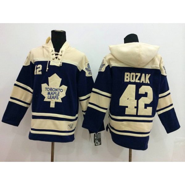 Old Time Hockey Toronto Maple Leafs #42 Tyler Bozak Navy Blue Hoodie