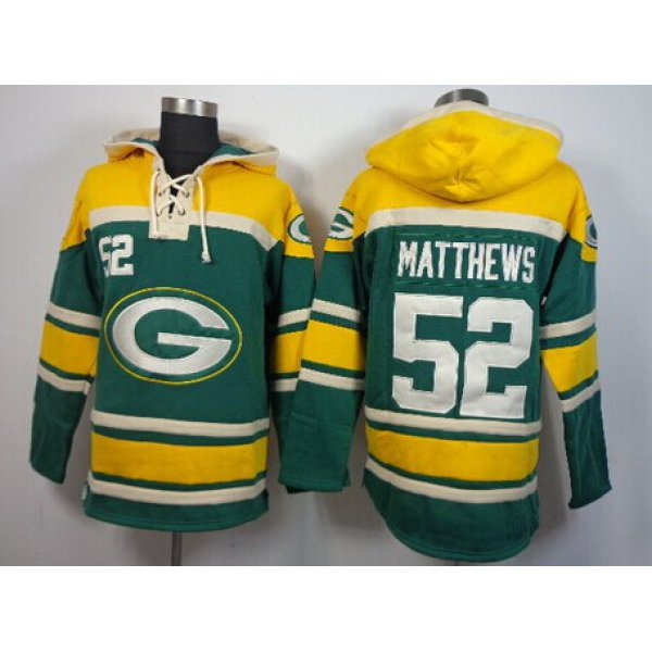 Green Bay Packers #52 Clay Matthews 2014 Green Hoodie