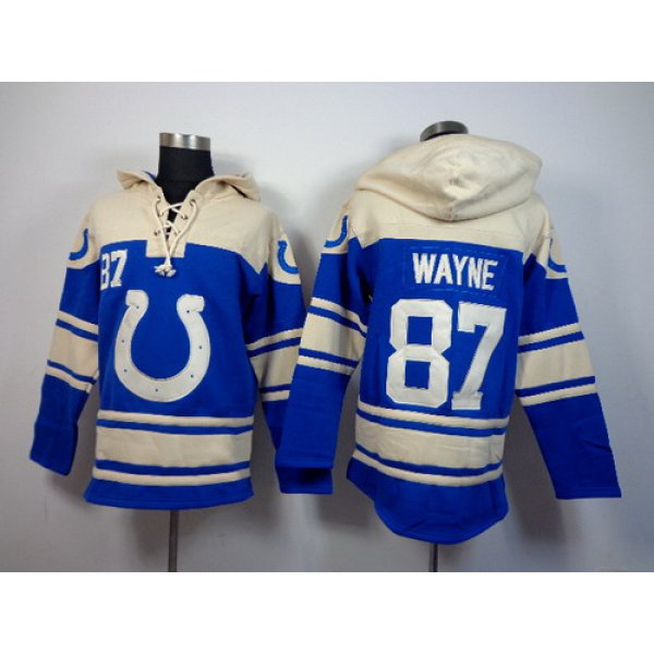Indianapolis Colts #87 Reggie Wayne 2014 Blue Hoodie