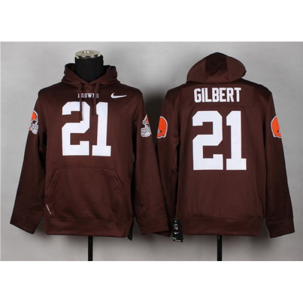 Nike Cleveland Browns #21 Justin Gilbert Brown Hoodie